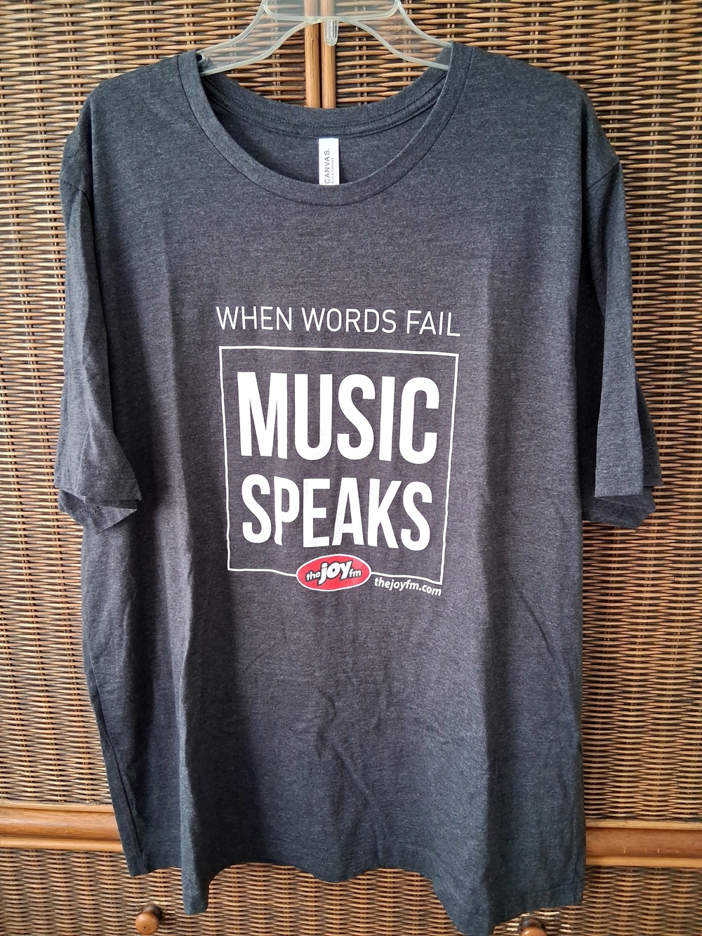 JOY FM Charcoal Gray 'Music Speaks' Graphic Tee